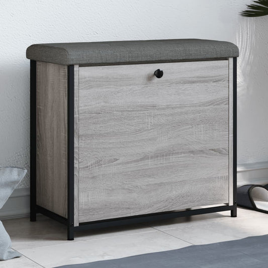 Schuhbank mit Klappe Grau Sonoma 62x32x56 cm - Pazzar.ch