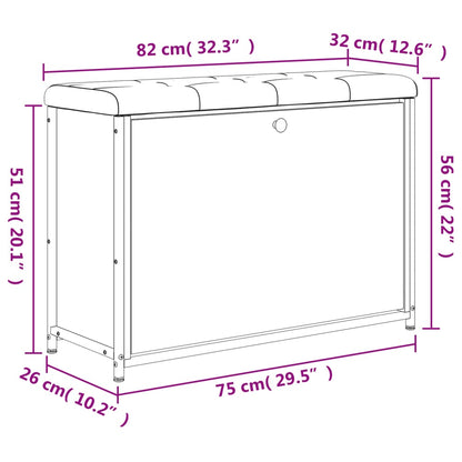 Schuhbank mit Klappe Räuchereiche 82x32x56 cm - Pazzar.ch