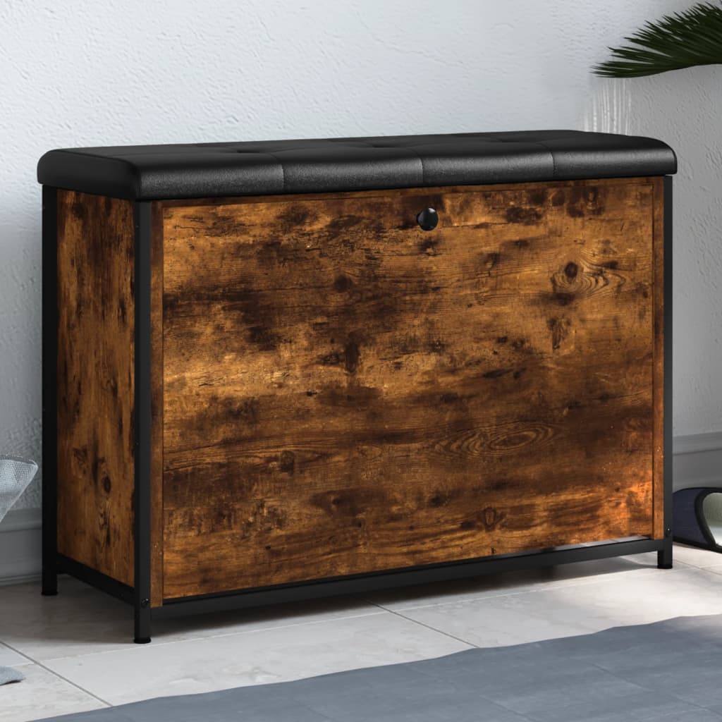 Schuhbank mit Klappe Räuchereiche 82x32x56 cm - Pazzar.ch