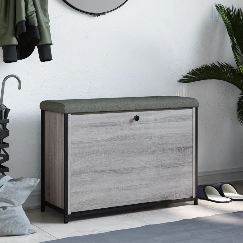 Schuhbank mit Klappe Grau Sonoma 82x32x56 cm - Pazzar.ch