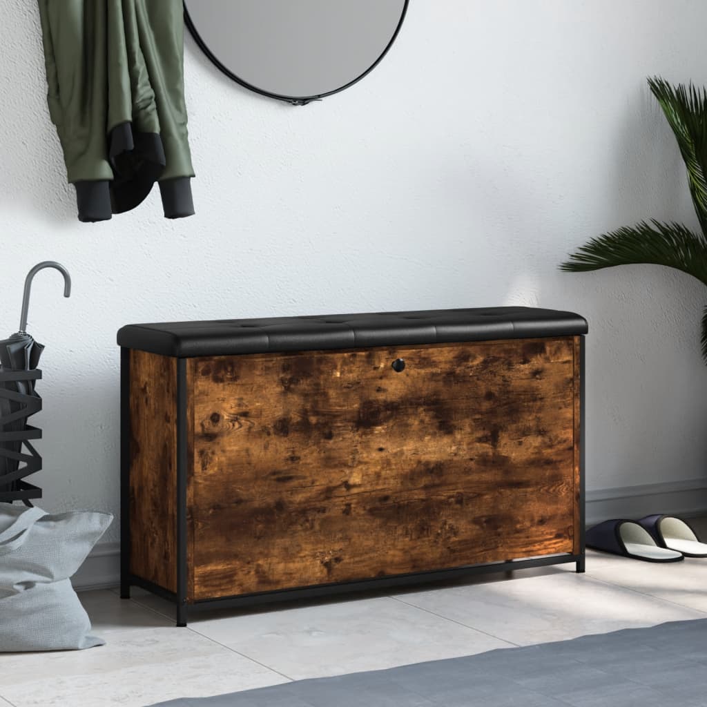Schuhbank mit Klappe Räuchereiche 102x32x56 cm - Pazzar.ch