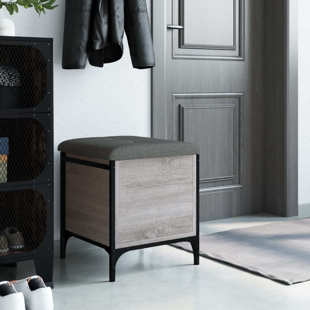 Sitzbank mit Stauraum Grau Sonoma 42x42x45 cm Holzwerkstoff - Pazzar.ch