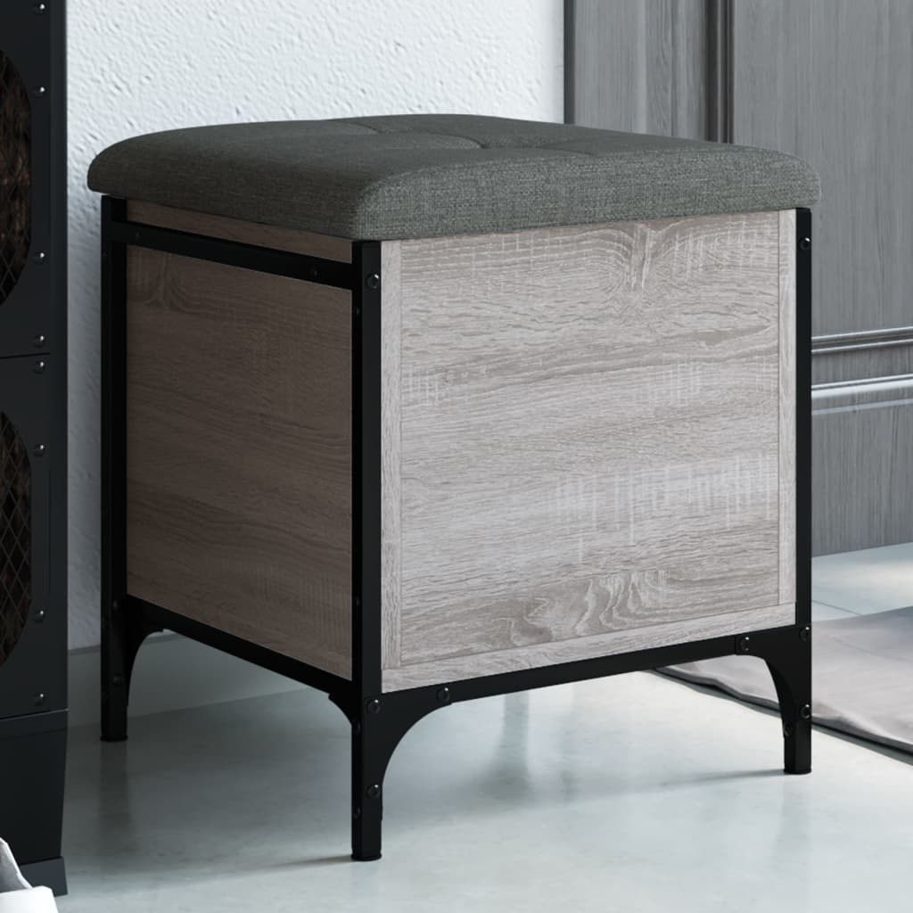 Sitzbank mit Stauraum Grau Sonoma 42x42x45 cm Holzwerkstoff - Pazzar.ch
