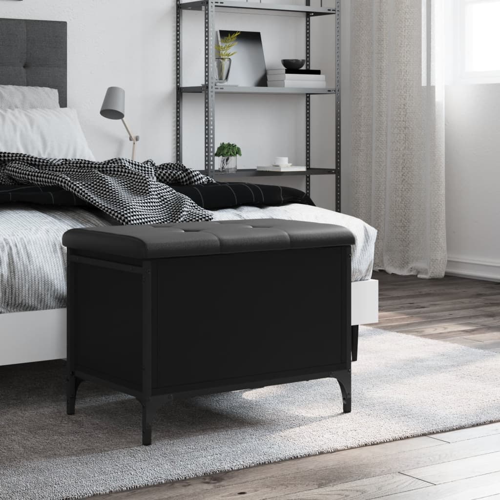Sitzbank mit Stauraum Schwarz 62x42x45 cm Holzwerkstoff - Pazzar.ch