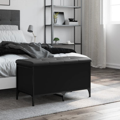 Sitzbank mit Stauraum Schwarz 82x42x45 cm Holzwerkstoff - Pazzar.ch