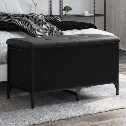 Sitzbank mit Stauraum Schwarz 82x42x45 cm Holzwerkstoff - Pazzar.ch