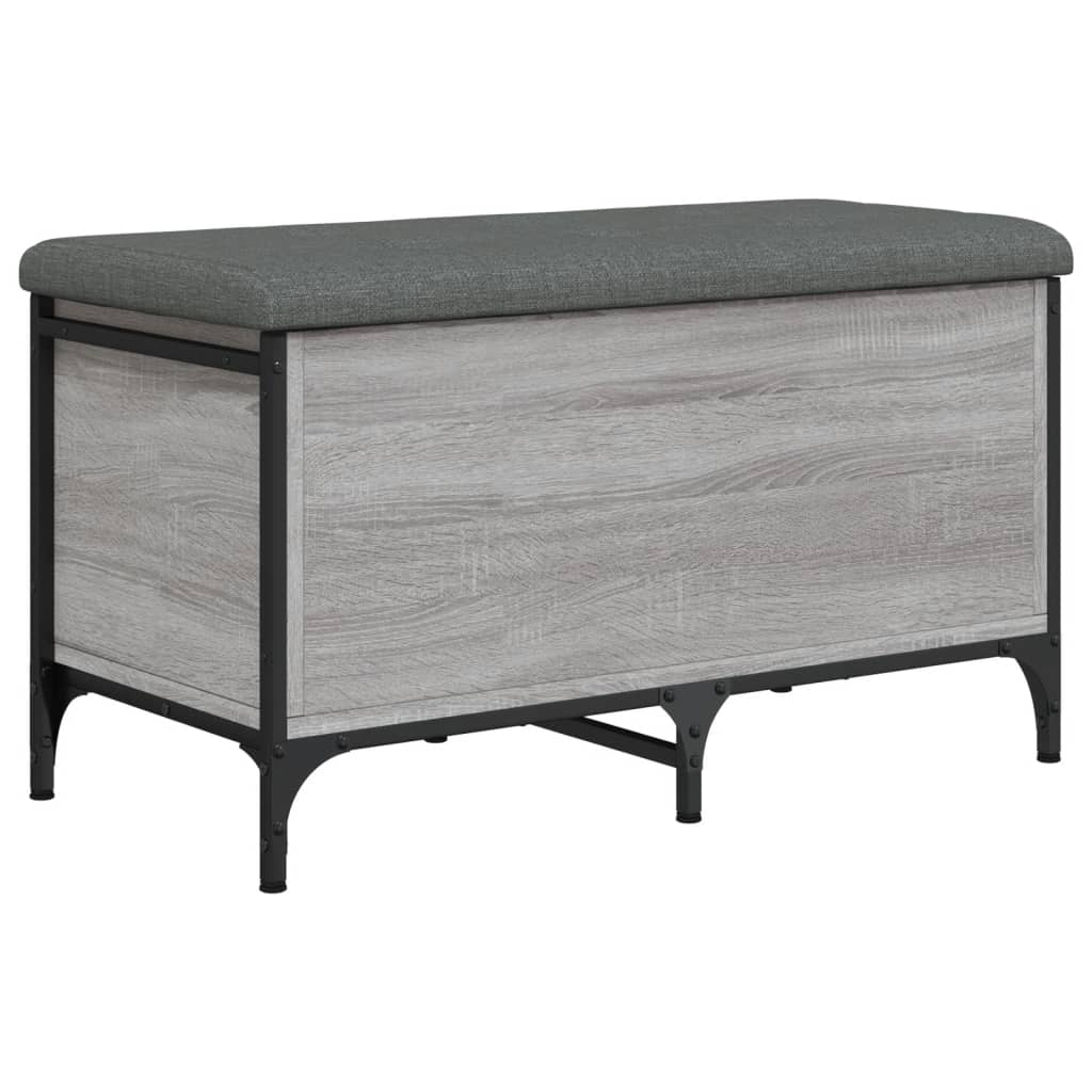 Sitzbank mit Stauraum Grau Sonoma 82x42x45 cm Holzwerkstoff - Pazzar.ch