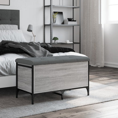 Sitzbank mit Stauraum Grau Sonoma 82x42x45 cm Holzwerkstoff - Pazzar.ch