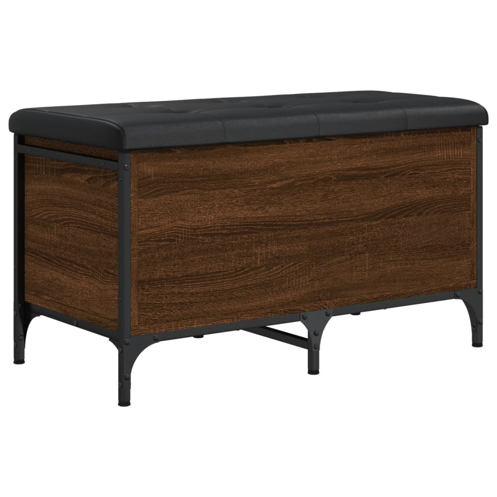 Sitzbank mit Stauraum Braun Eiche 82x42x45 cm Holzwerkstoff - Pazzar.ch
