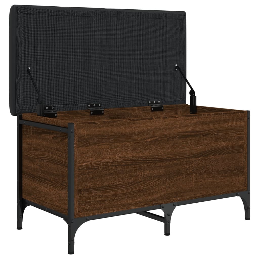 Sitzbank mit Stauraum Braun Eiche 82x42x45 cm Holzwerkstoff - Pazzar.ch