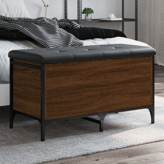 Sitzbank mit Stauraum Braun Eiche 82x42x45 cm Holzwerkstoff - Pazzar.ch