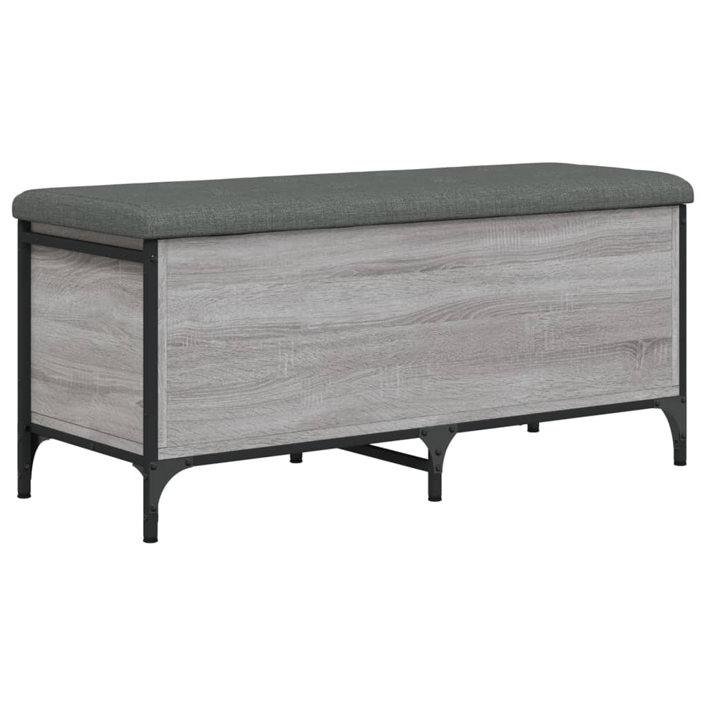 Sitzbank mit Stauraum Grau Sonoma 102x42x45 cm Holzwerkstoff - Pazzar.ch