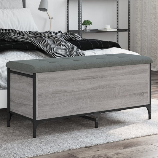 Sitzbank mit Stauraum Grau Sonoma 102x42x45 cm Holzwerkstoff - Pazzar.ch
