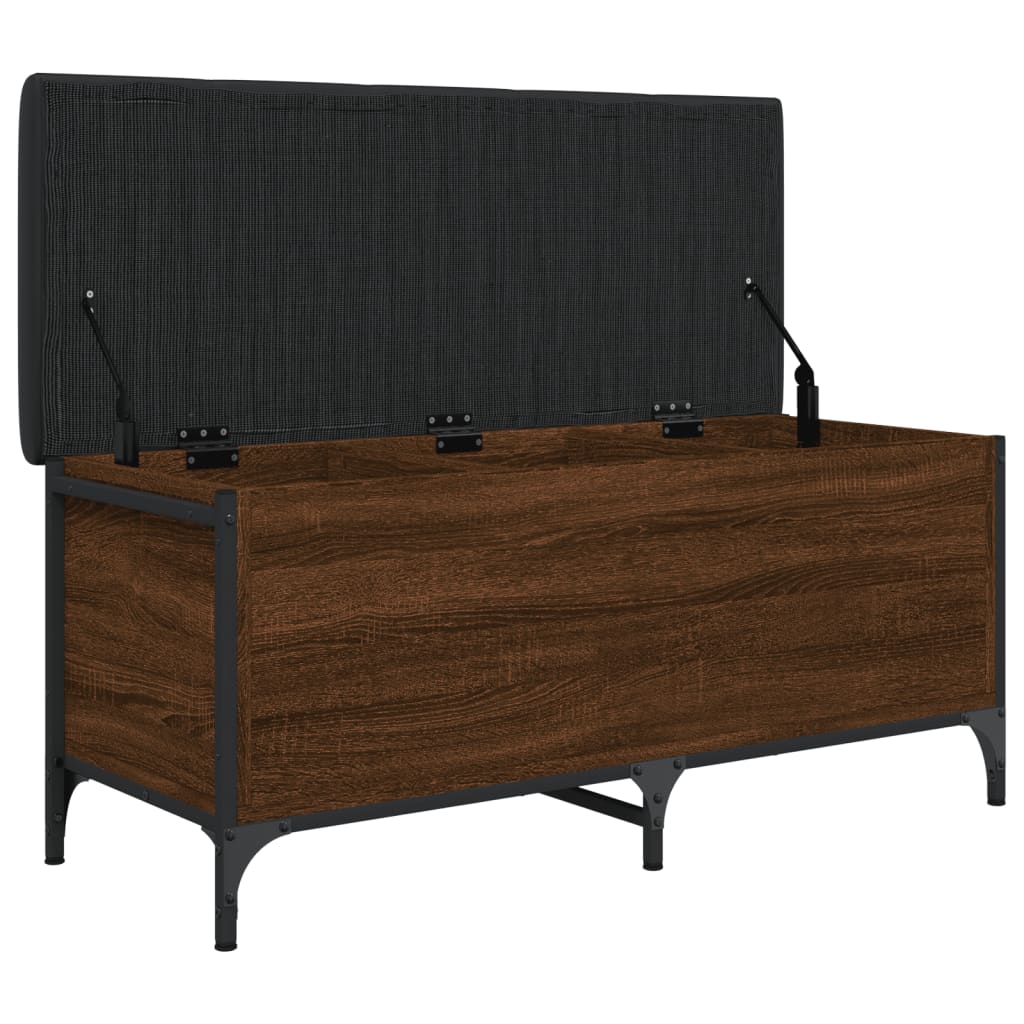 Sitzbank mit Stauraum Braun Eiche 102x42x45 cm Holzwerkstoff - Pazzar.ch