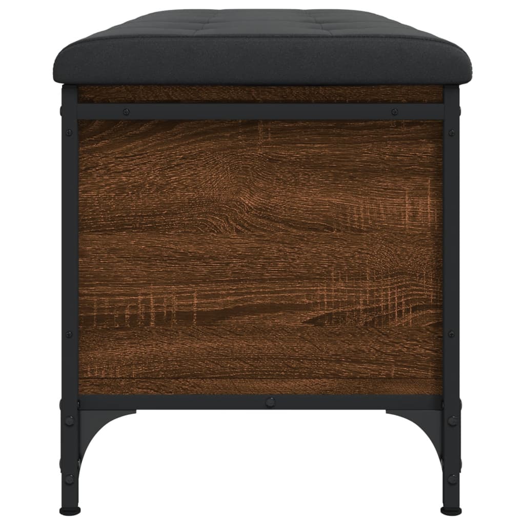 Sitzbank mit Stauraum Braun Eiche 102x42x45 cm Holzwerkstoff - Pazzar.ch