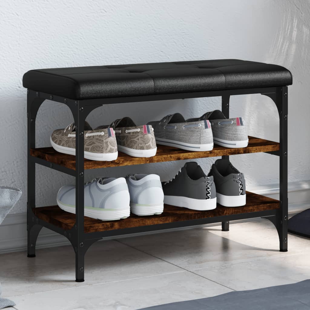 Schuhbank Räuchereiche 62x32x47 cm Holzwerkstoff - Pazzar.ch