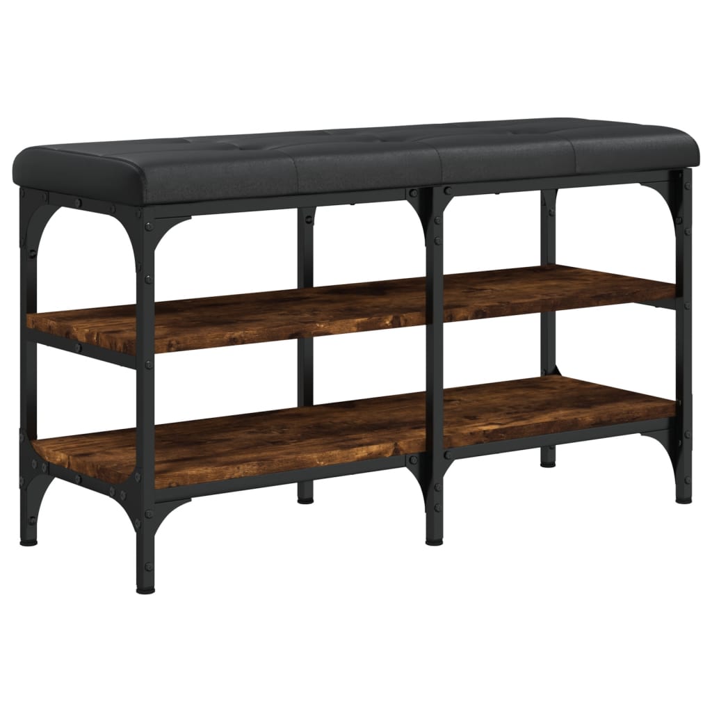 Schuhbank Räuchereiche 82x32x47 cm Holzwerkstoff - Pazzar.ch