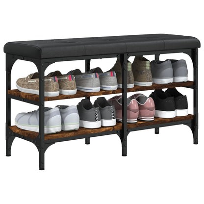 Schuhbank Räuchereiche 82x32x47 cm Holzwerkstoff - Pazzar.ch