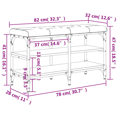 Schuhbank Räuchereiche 82x32x47 cm Holzwerkstoff - Pazzar.ch