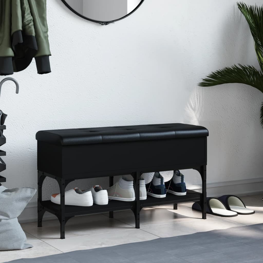 Schuhbank Schwarz 82x32x45 cm Holzwerkstoff - Pazzar.ch