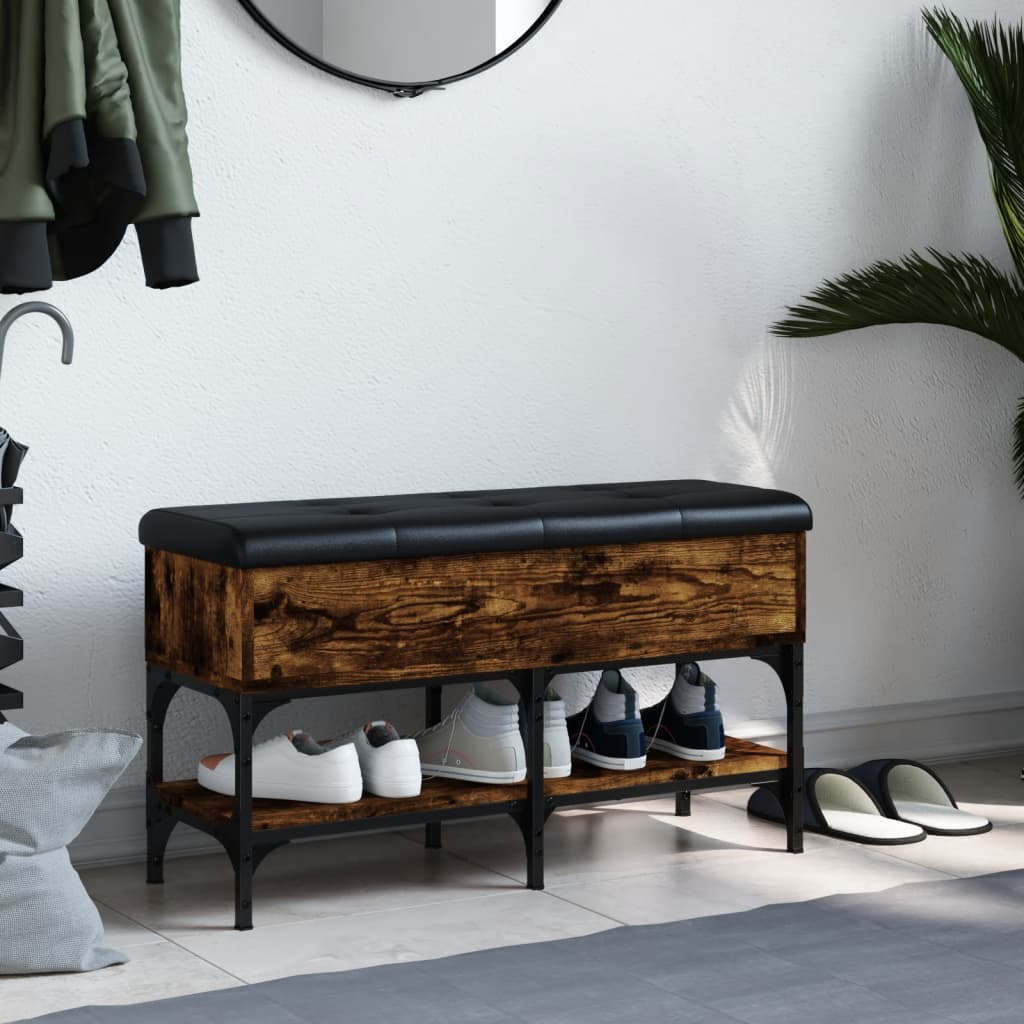 Schuhbank Räuchereiche 82x32x45 cm Holzwerkstoff - Pazzar.ch