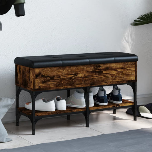Schuhbank Räuchereiche 82x32x45 cm Holzwerkstoff - Pazzar.ch