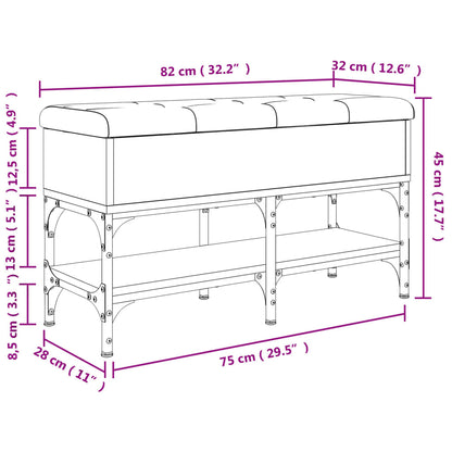 Schuhbank Braun Eichen-Optik 82x32x45 cm Holzwerkstoff - Pazzar.ch