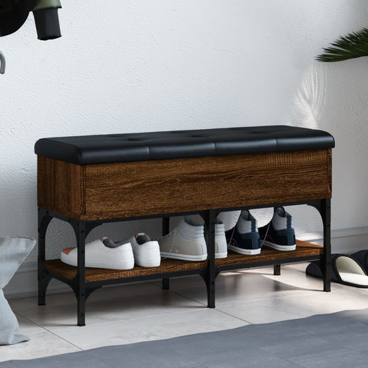 Schuhbank Braun Eichen-Optik 82x32x45 cm Holzwerkstoff - Pazzar.ch