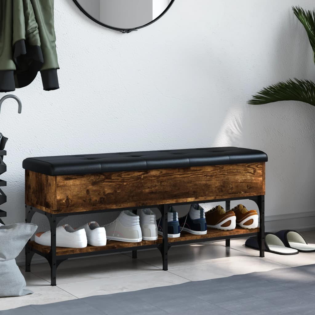 Schuhbank Räuchereiche 102x32x45 cm Holzwerkstoff - Pazzar.ch