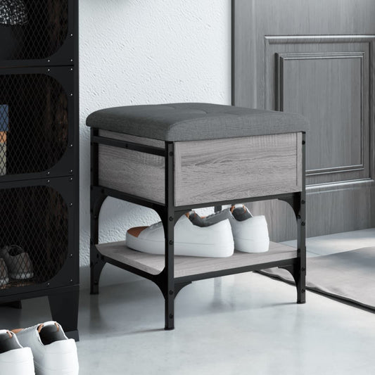 Schuhbank Grau Sonoma 42x42x45 cm Holzwerkstoff - Pazzar.ch