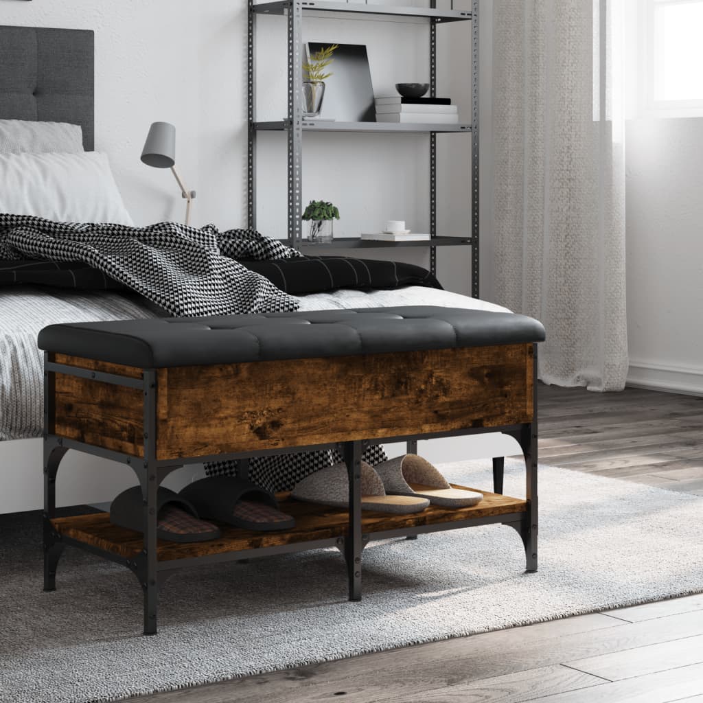 Schuhbank Räuchereiche 82x42x45 cm Holzwerkstoff - Pazzar.ch