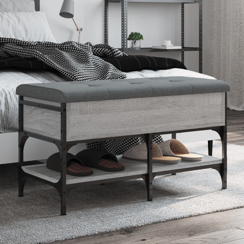 Schuhbank Grau Sonoma 82x42x45 cm Holzwerkstoff - Pazzar.ch