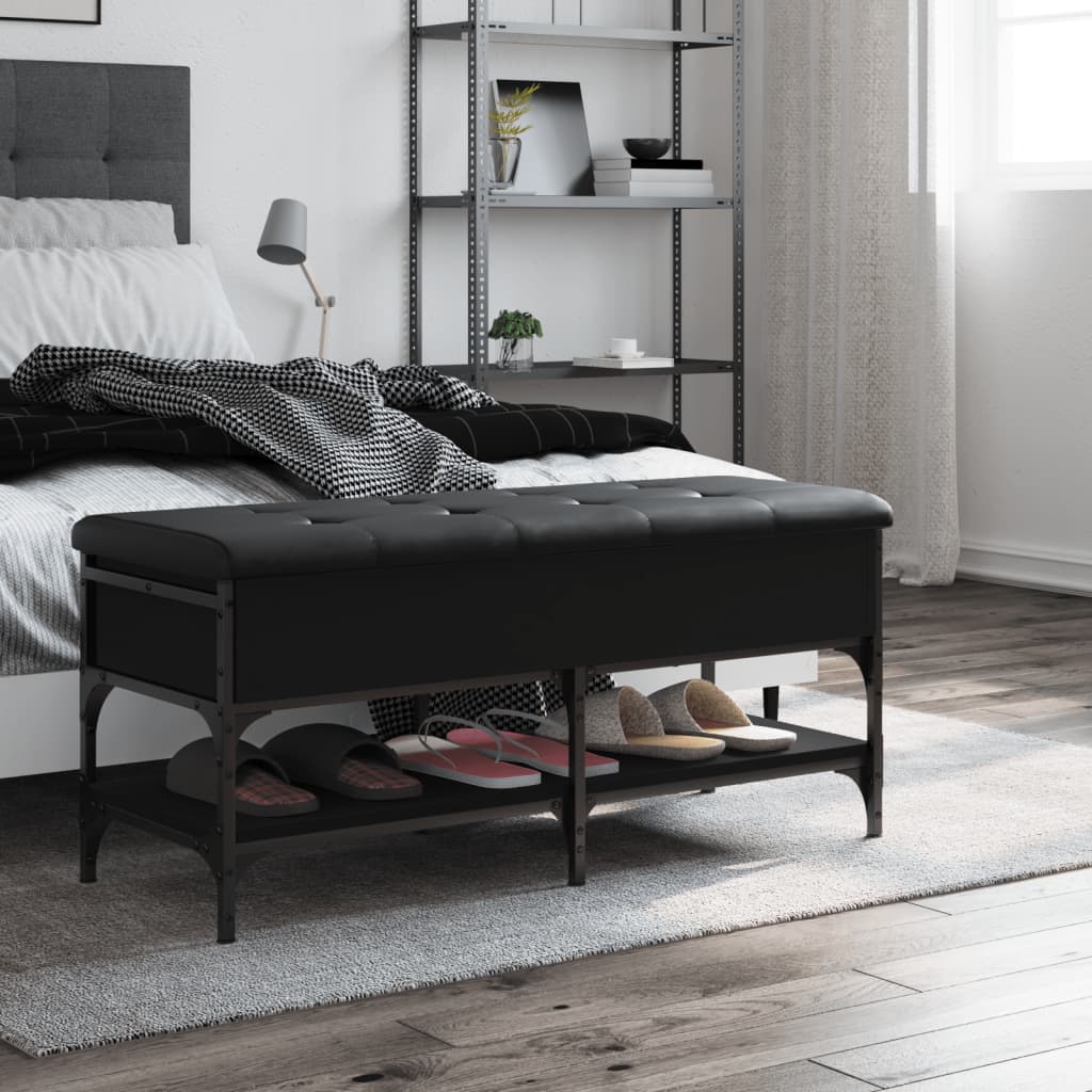 Schuhbank Schwarz 102x42x45 cm Holzwerkstoff - Pazzar.ch