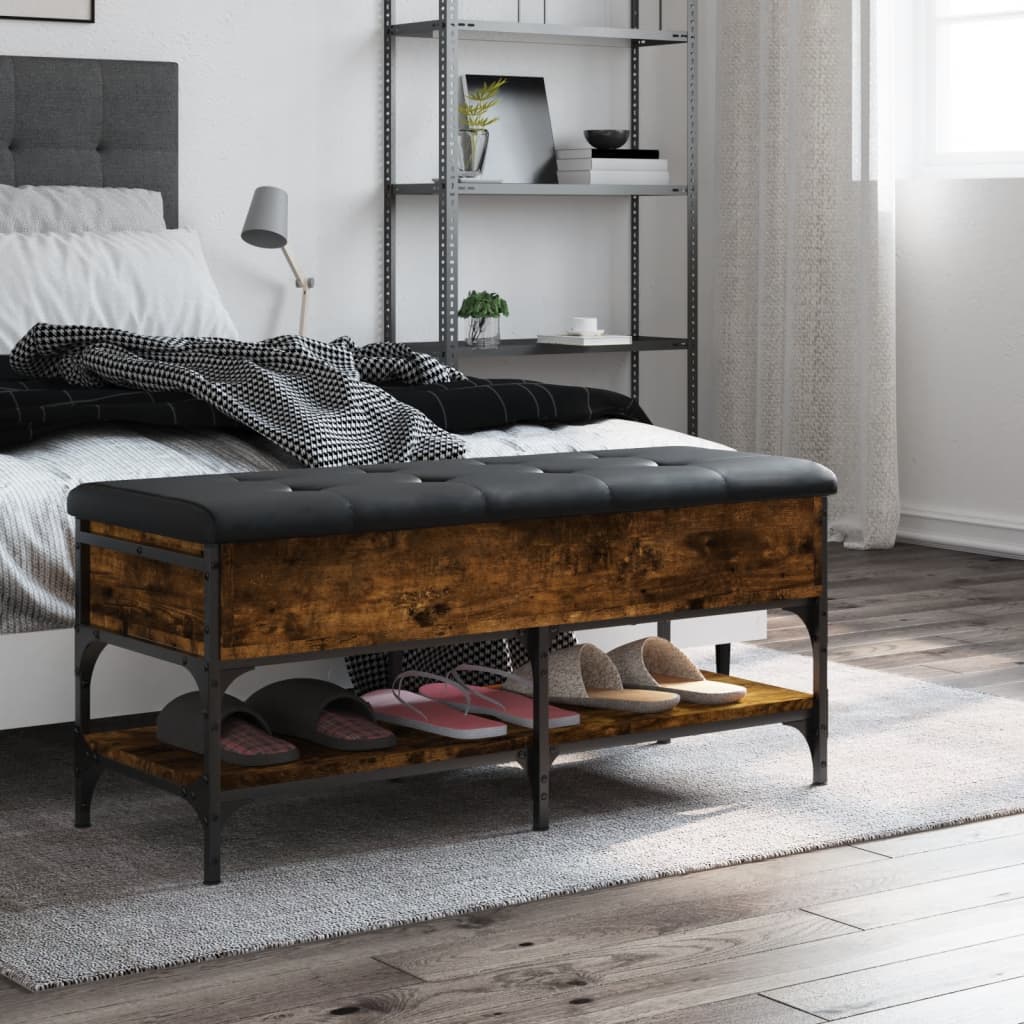 Schuhbank Räuchereiche 102x42x45 cm Holzwerkstoff - Pazzar.ch