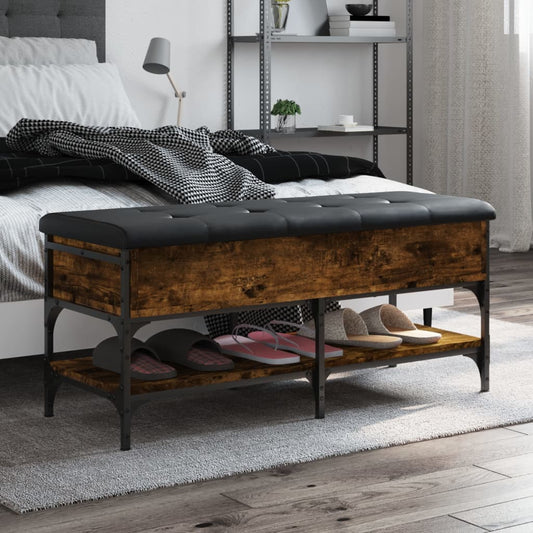 Schuhbank Räuchereiche 102x42x45 cm Holzwerkstoff - Pazzar.ch