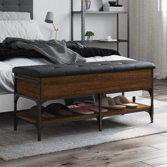 Schuhbank Braun Eichen-Optik 102x42x45 cm Holzwerkstoff - Pazzar.ch