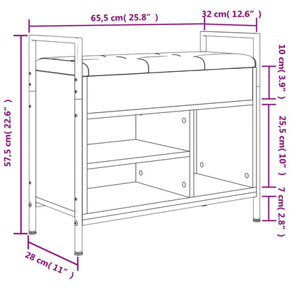 Schuhbank Schwarz 65,5x32x57,5 cm Holzwerkstoff - Pazzar.ch