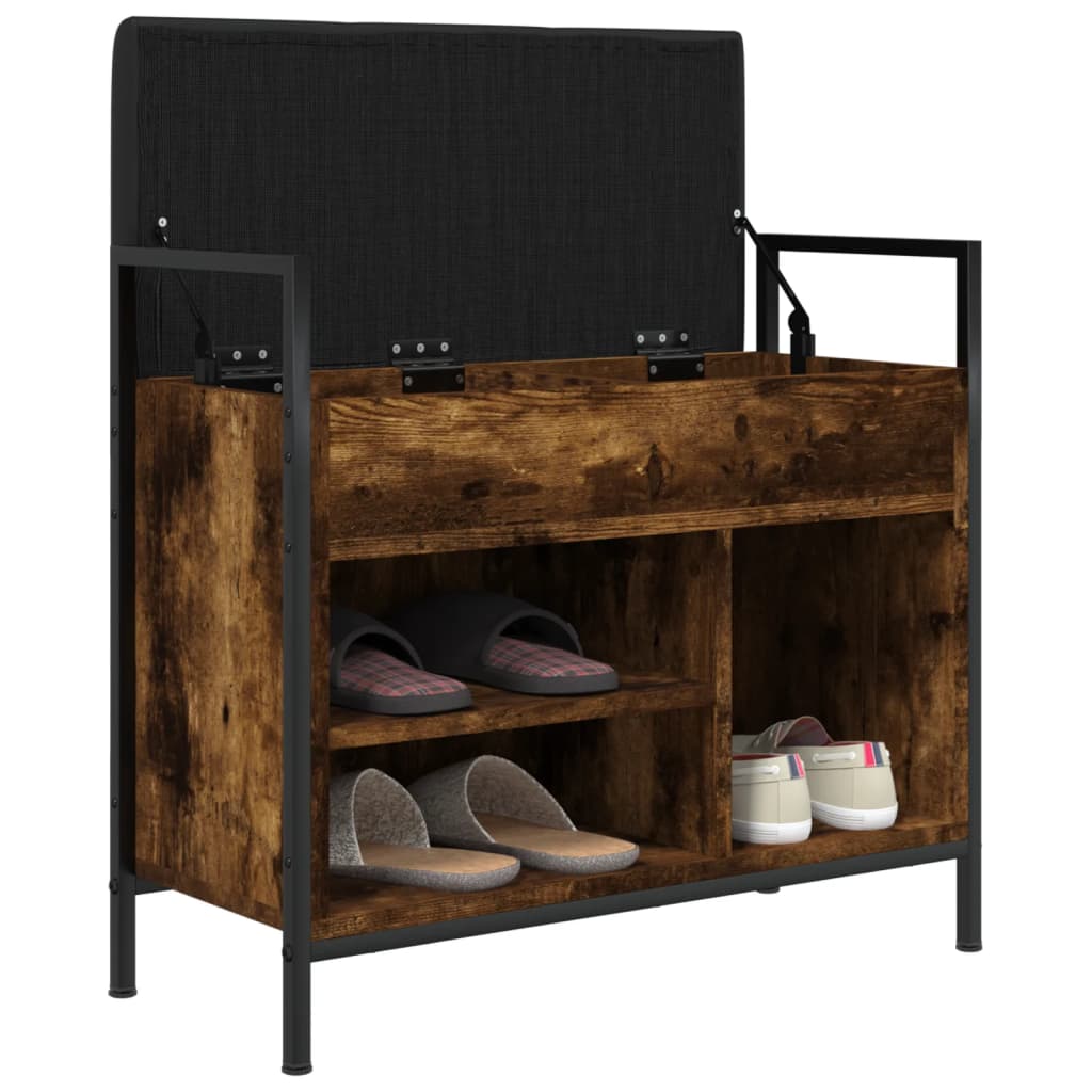 Schuhbank Räuchereiche 65,5x32x57,5 cm Holzwerkstoff - Pazzar.ch