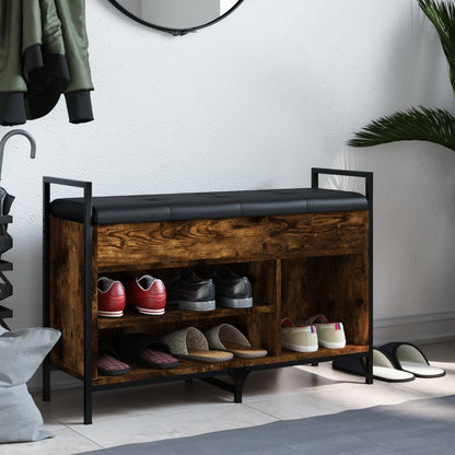 Schuhbank Räuchereiche 85,5x32x57,5 cm Holzwerkstoff - Pazzar.ch