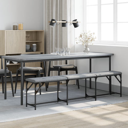 Essbank Hellgrau 186x32x45 cm Stahl und Stoff - Pazzar.ch