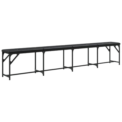 Essbank Schwarz 248x32x45 cm Stahl und Kunstleder - Pazzar.ch