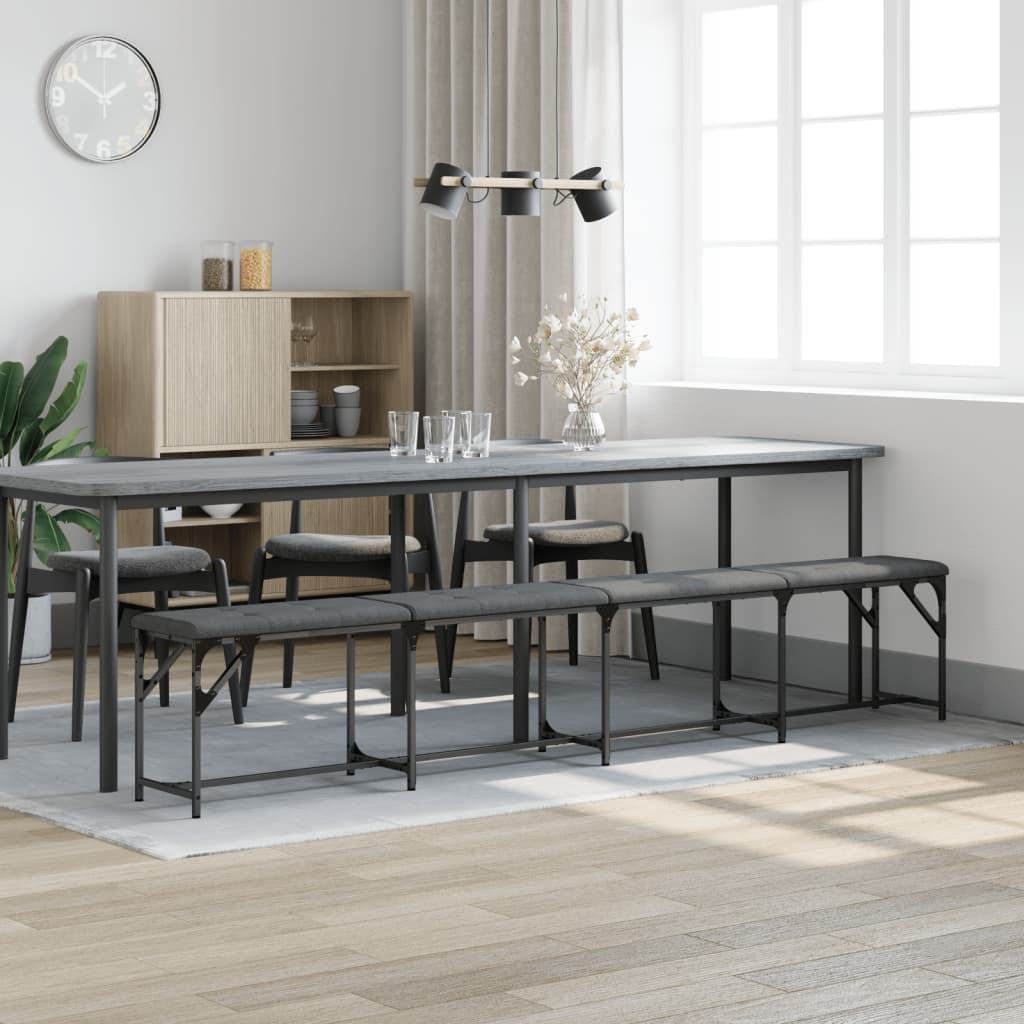 Essbank Dunkelgrau 248x32x45 cm Stahl und Stoff - Pazzar.ch