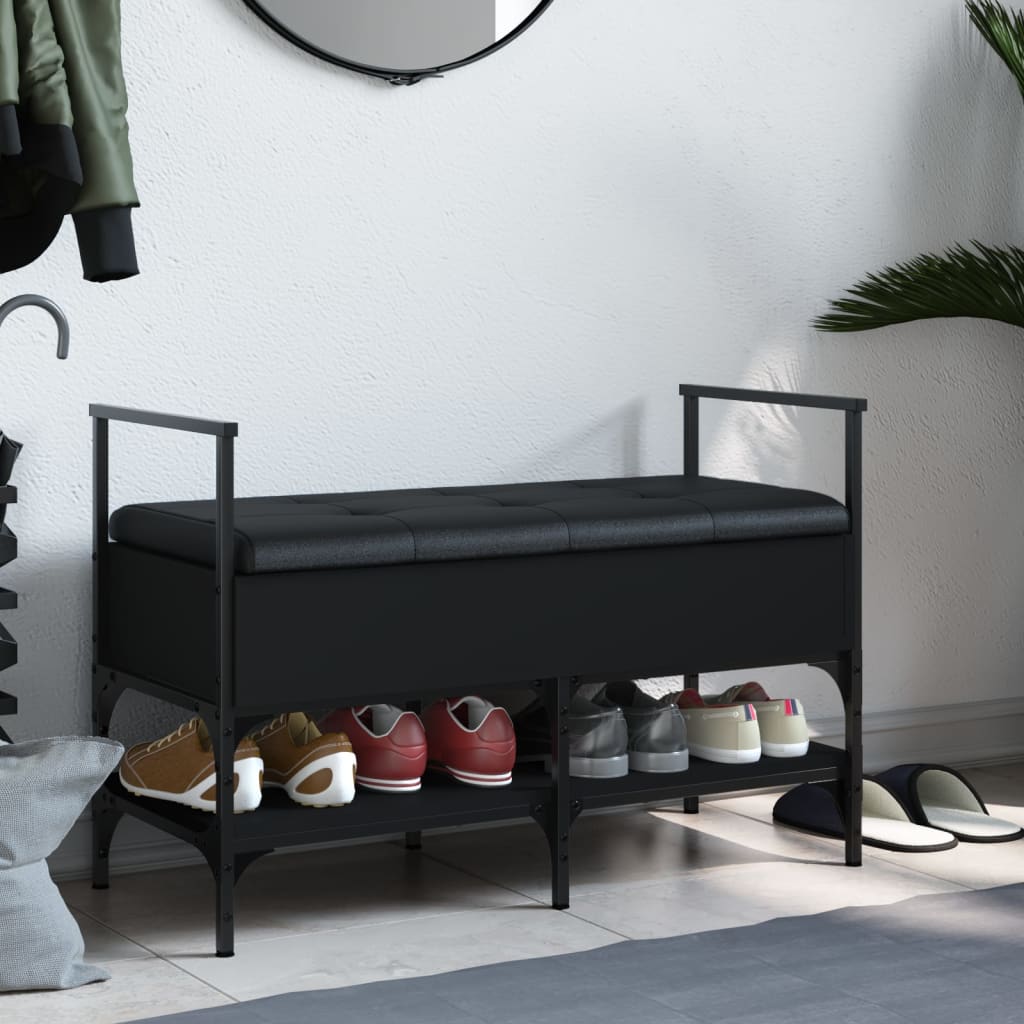 Schuhbank Schwarz 85,5x42x57,5 cm Holzwerkstoff - Pazzar.ch