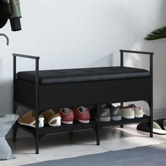 Schuhbank Schwarz 85,5x42x57,5 cm Holzwerkstoff - Pazzar.ch