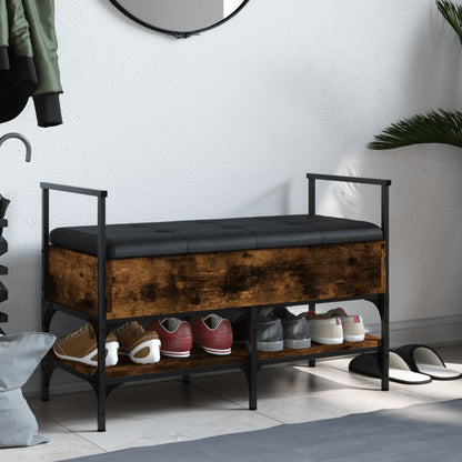 Schuhbank Räuchereiche 85,5x42x57,5 cm Holzwerkstoff - Pazzar.ch