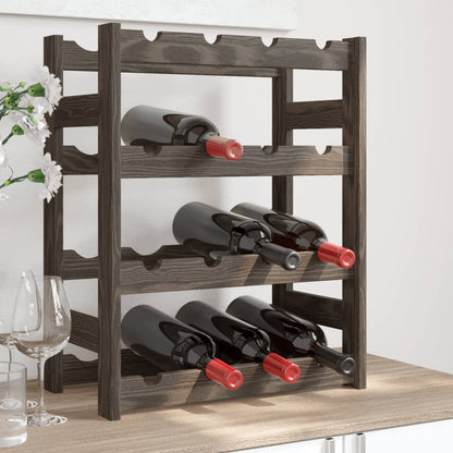Weinregal für 16 Flaschen Grau Massivholz Kiefer - Pazzar.ch