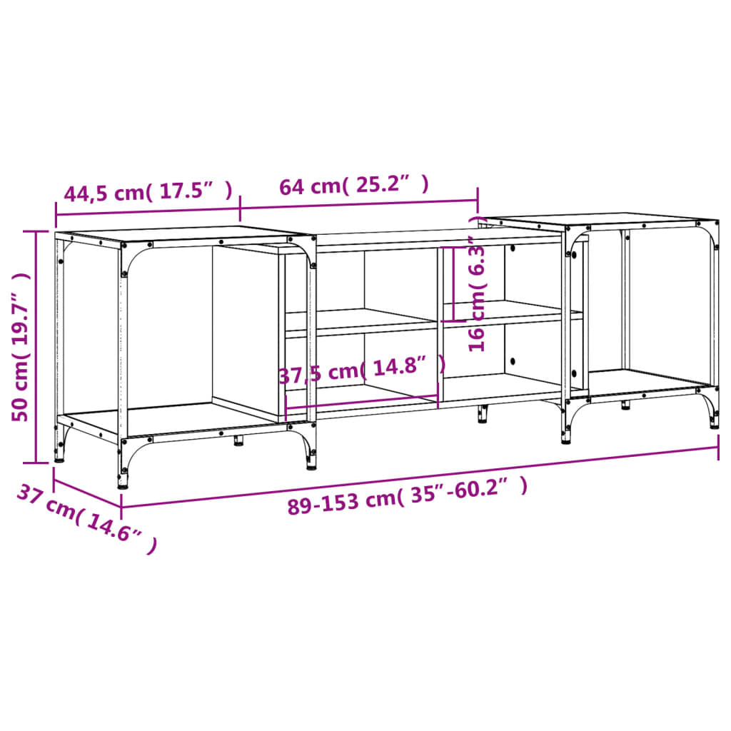 TV-Schrank Räuchereiche 153x37x50 cm Holzwerkstoff - Pazzar.ch