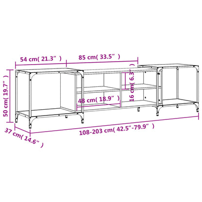 TV-Schrank Braun Eichen-Optik 203x37x50 cm Holzwerkstoff - Pazzar.ch