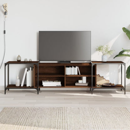 TV-Schrank Braun Eichen-Optik 203x37x50 cm Holzwerkstoff - Pazzar.ch