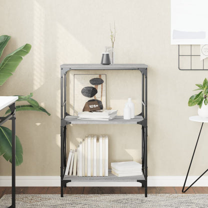Bücherregal 3 Böden Grau Sonoma 59x35x90,5 cm Holzwerkstoff - Pazzar.ch